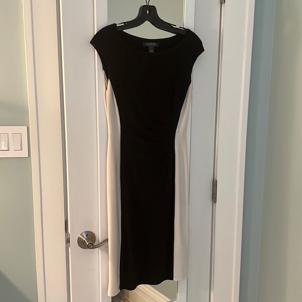 LAUREN Ralph Lauren black & white sheath dress size 4